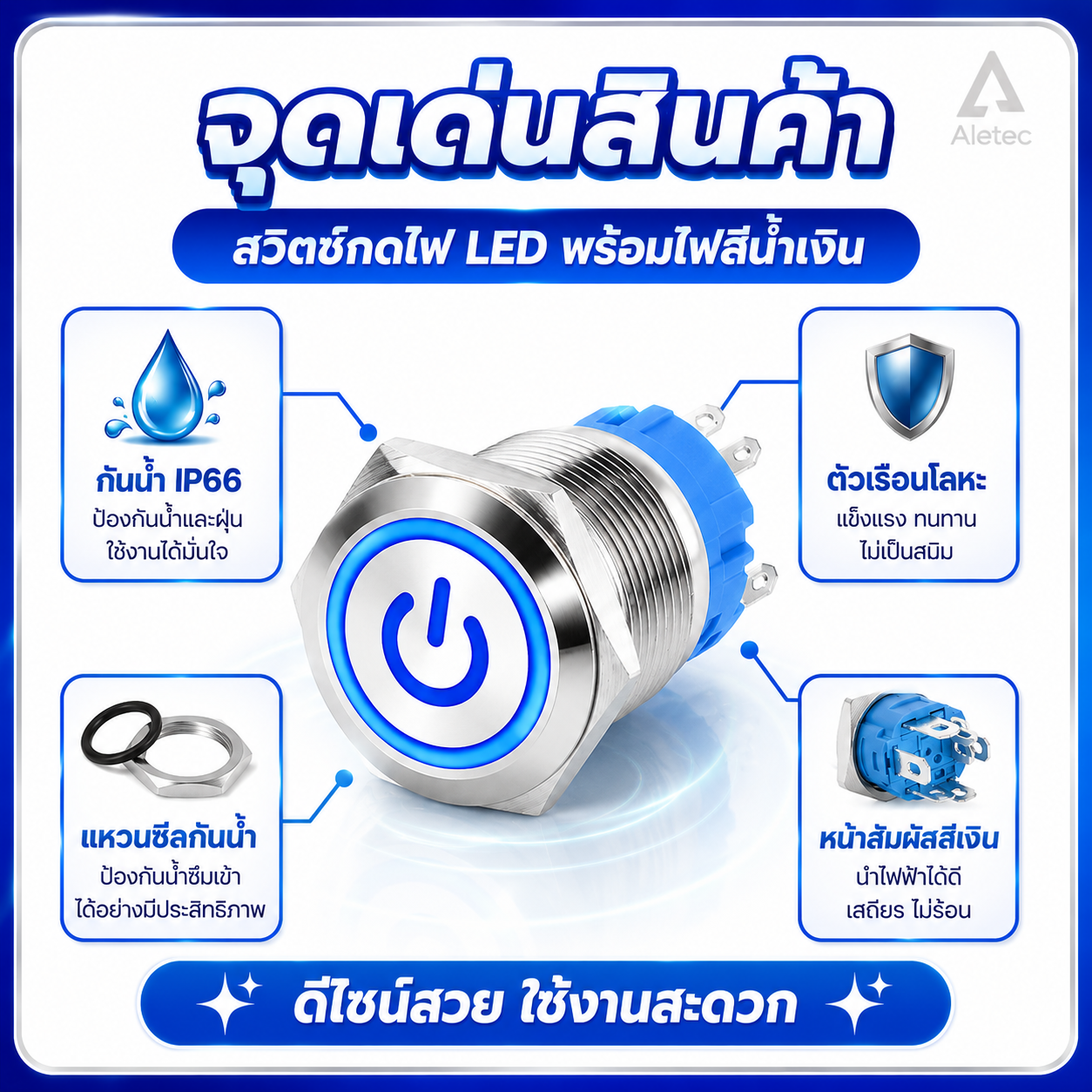 สวิตช์ปุ่มกด LED / LED push buttons — 3